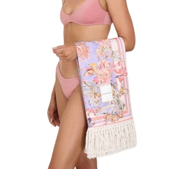 Zimmermann Other - Zimmermann Cotton Textured Designer Towel in Iris Multi Floral NEW